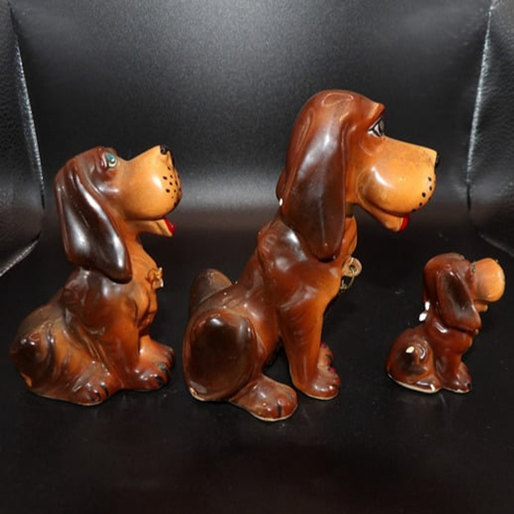 Vintage Kreiss Mom, Dad and Baby Hound Dogs with Bone - Picture 4 of 5